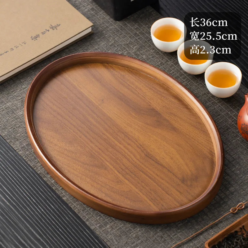 Wooden Decorative Serving Tray for Coffee Table and Home Decor Fruit Platter Decor Trays Serving Ware Food Dish Serving Platters